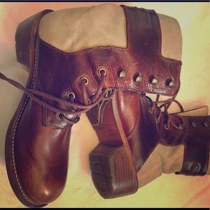 Unique leather and canvas Doc Marten boots